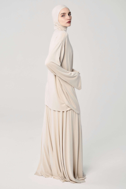 Юбка база широкая бежевая