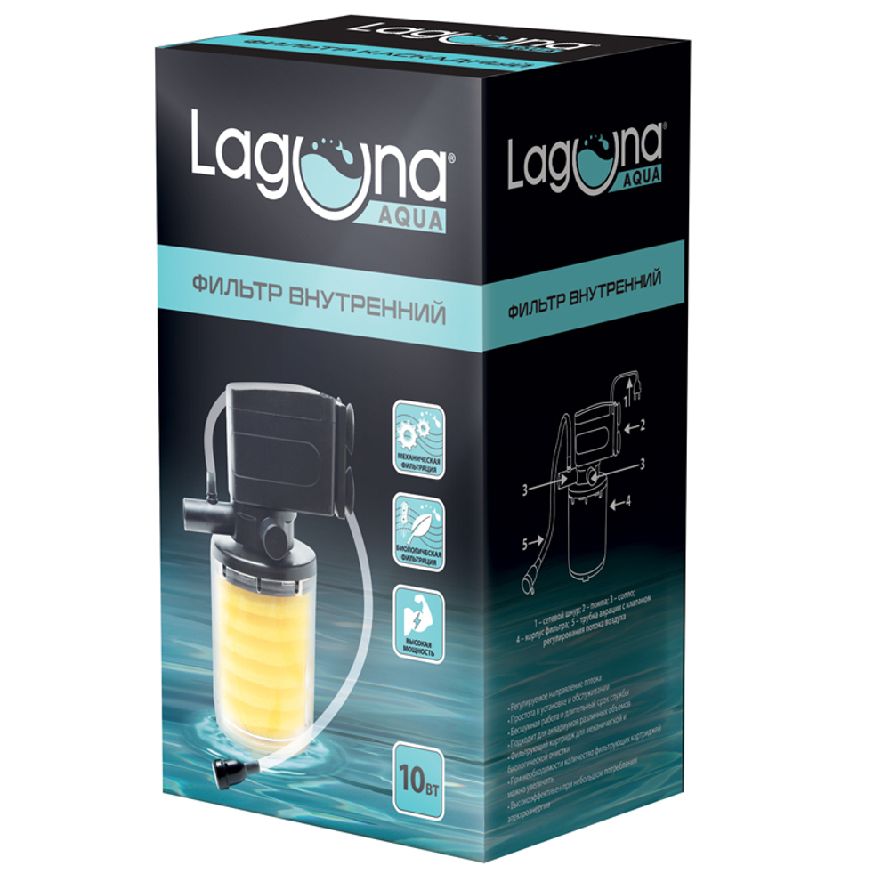 Laguna Фильтр MY10L внутренний, 10Вт, 800 л/ч, до 160л, 90*75*170мм