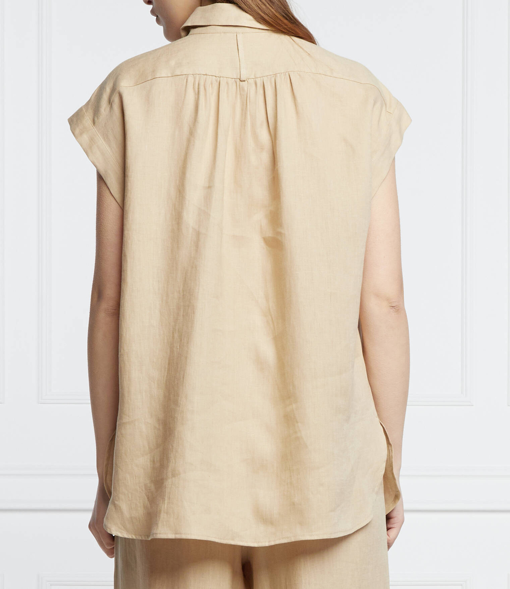 льняная рубашка далее Marella SPORT - бежевый(31910324)