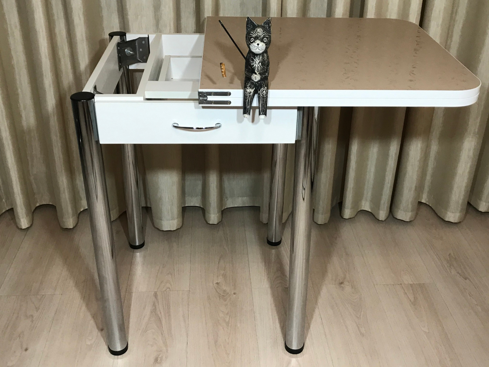Раскладной стол для маленькой кухни с ящиком Cappuccino
