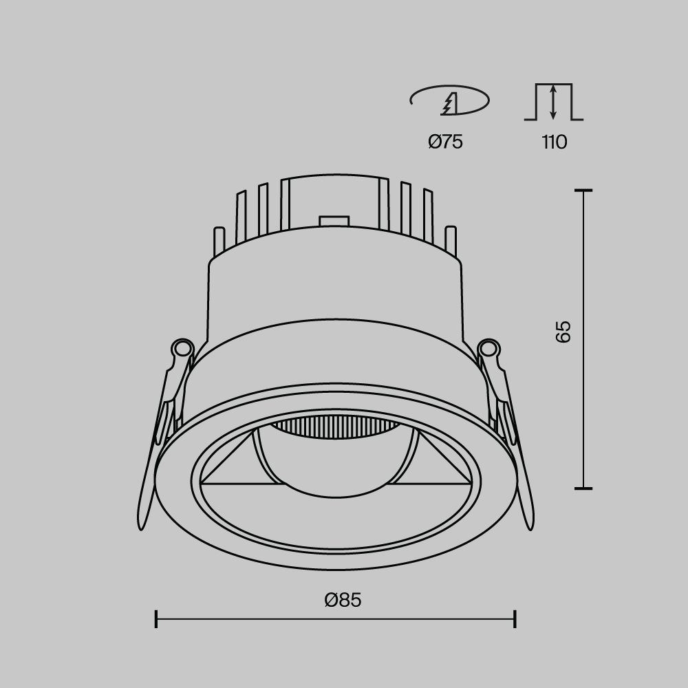 Светильник встраиваемый светодиодный Maytoni   DL100-12W2.7-3-4K-RD-W