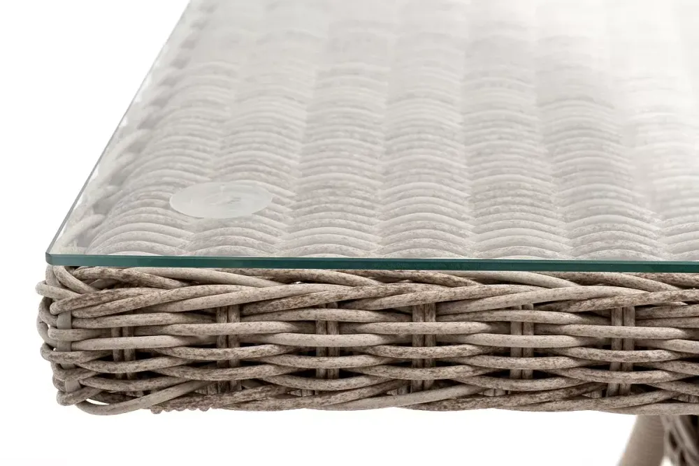 "Латте" плетеный стол из искусственного ротанга 200х90см, цвет бежевый