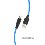 Кабель HOCO X21 Plus USB-Lightning 2.4А 1м Silicone Blue
