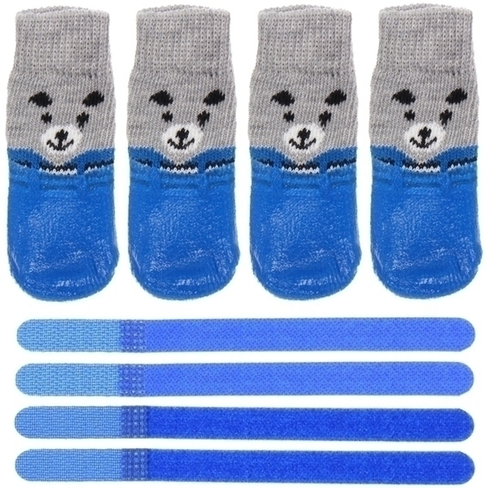 Башмачки для животных прорезиненные на дождливую погоду «LAPUSIK», цвет голубой, размер s, 3,5см