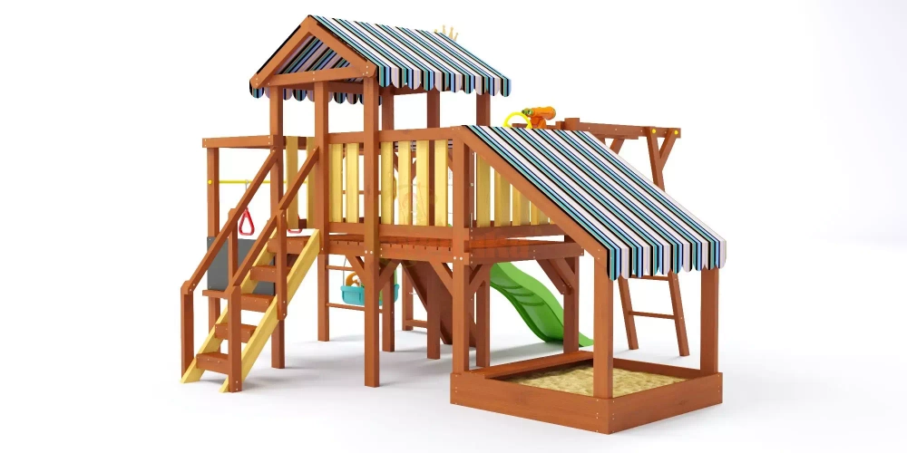 Деревянная игровая площадка для малышей