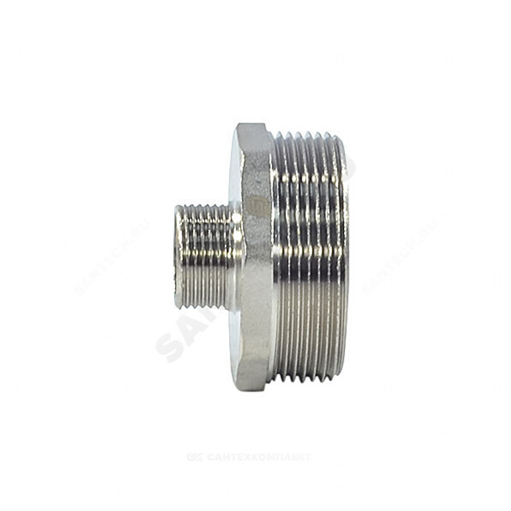 Ниппель латунь никель переходной Ду 20х50 (3/4"х2") НР SantechSystems