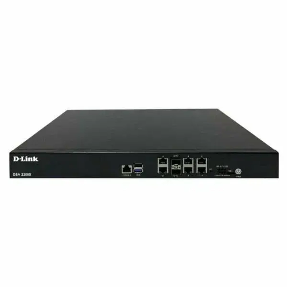 Сетевое оборудование D-Link DSA-2208X A1A Сервисный маршрутизатор с 6 настраиваемыми портами 10 100 1000Base-T и 2 портами 10GBase-X SFP+