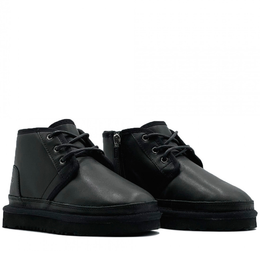 Ugg Kids Neumel Zip Leather "Black"