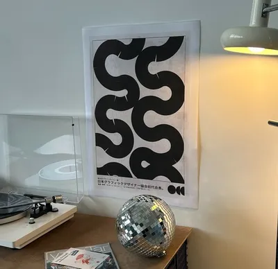 Постер на холсте «Waves Black»