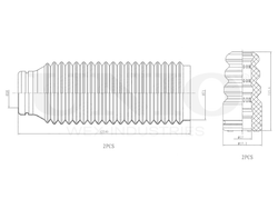 Комплект пыльник и отбойник UNIO DUC-50074