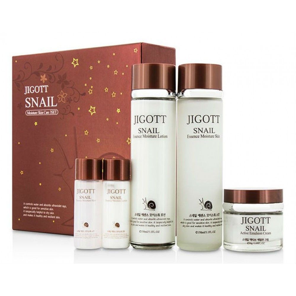 Набор уходовых средств с муцином улитки Jigott Snail Moisture Skin Care 3 Set