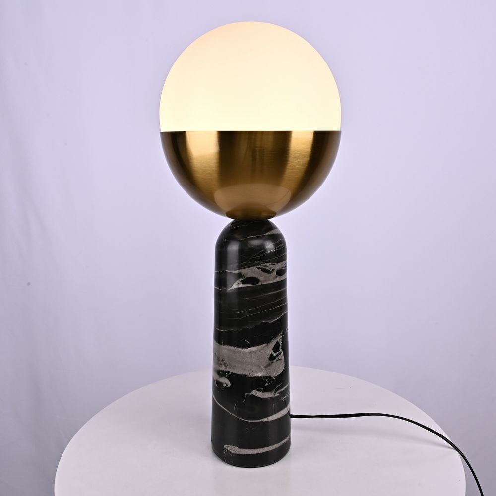 Настольная Лампа Marble Globe Black By Imperiumloft