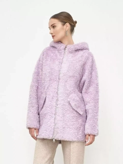 Шуба из шерсти чебурашка тедди, розовая, SilverFox