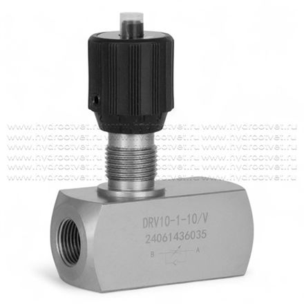 DRV10-1-10/V - Дроссель трубного монтажа c рукояткой, G3/8, обратный клапан - есть