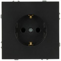 Розетка ЭРА Galaxy 15-2102-05 c заземлением 2P+E Schuko со шторками 16А-250В IP20 антрацит | Эра Galaxy