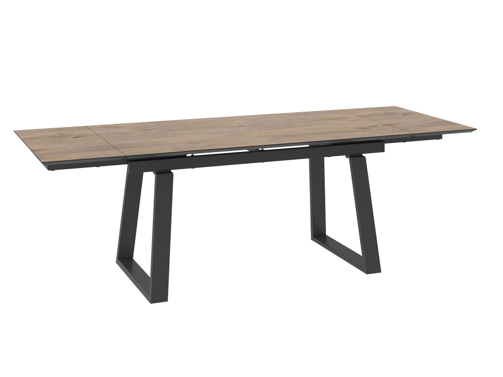 Стол ALTEZA-160, раздвижной 160(40+40)x90, ДУБ ВИНТАЖНЫЙ - COMPAKT CER/ЧЕРНЫЙ, (2 упак.)