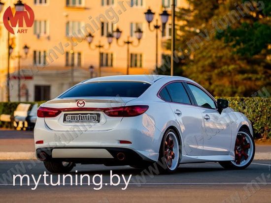 Диффузор заднего бампера var.3 для Mazda 6 (ровный)
