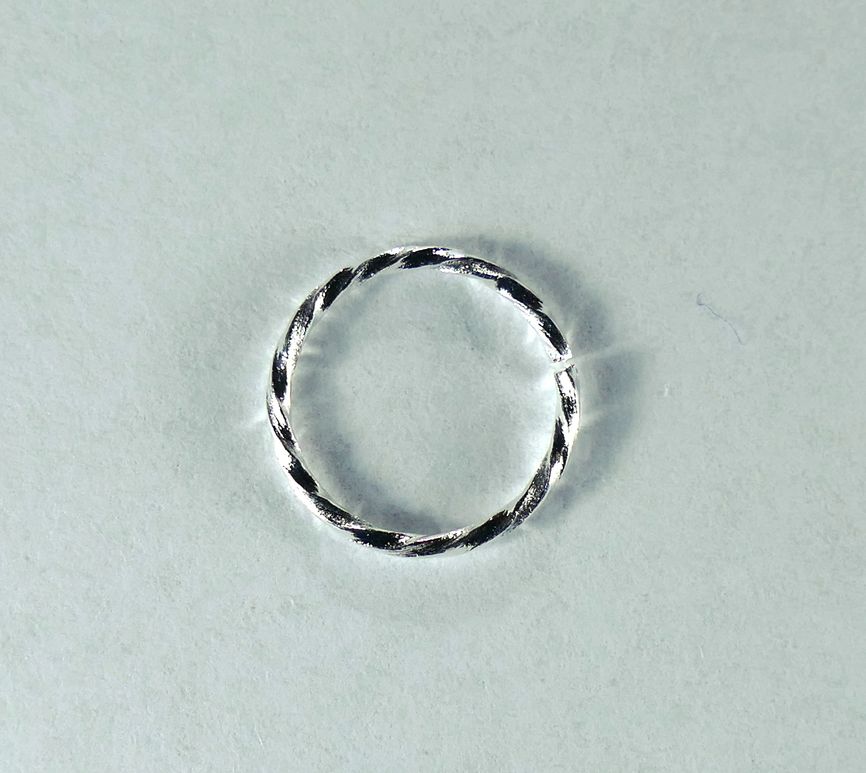 Кольцо витое разъемное, 10x1 мм, посеребренное, 5 шт.