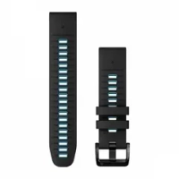 QuickFit 22mm black/cirrus blue Silicone watch band