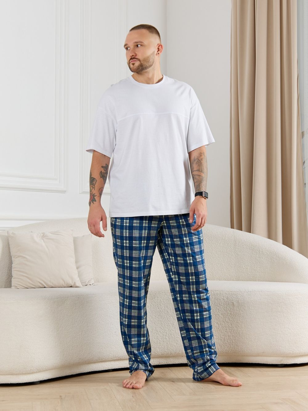 Брюки мужские Тор-1 Виотекс КЛЕТКА СИНЯЯ