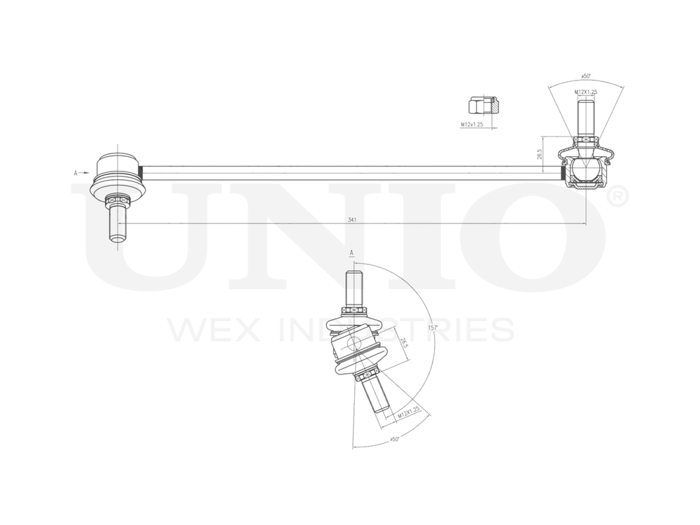 Стойка стабилизатора передняя правая UNIO SSP-50113