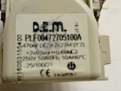 VMUF501B кт19 Сетевой фильтр стиральной машины Indesit Ariston 16003155400 б/у