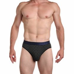 Мужские трусы брифы черные с узором Sergio Dallini SG2933-1