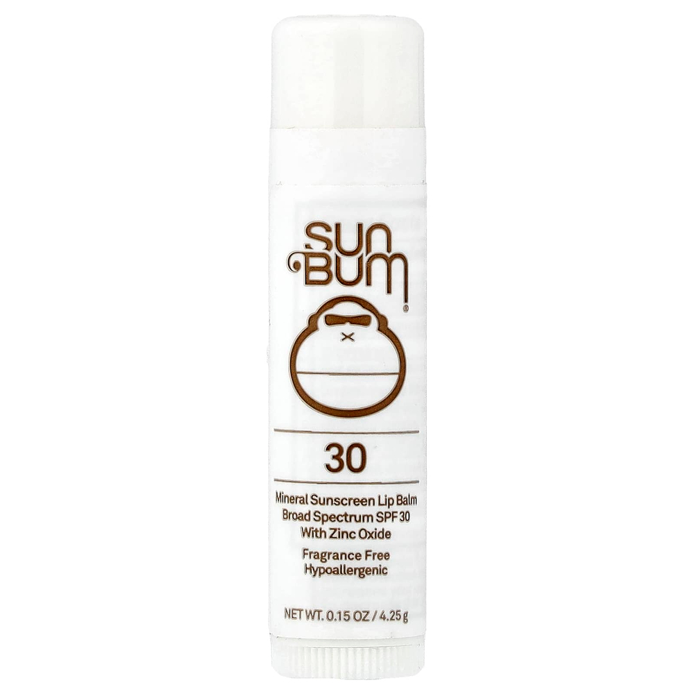 Sun Bum, минеральный солнцезащитный бальзам для губ, SPF 30, без отдушек, 4,25 г (0,15 унции)