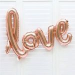 Шар (41''/104 см) Фигура, Надпись "Love", Розовое Золото, 1 шт.