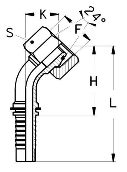 Фитинг DN 10 DKO-L (Г) 22x1.5 15 (45)