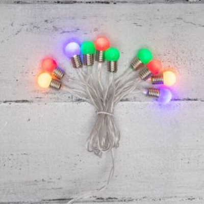 Гирлянда светодиодная «Мини-лампочки» 1.5 м, 10 LED, прозрачный ПВХ, цвет свечения мультиколор, 2 х
