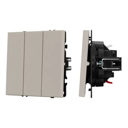 Механизм выключателя трехклавишный непроходной SWT-NOBE-MK03-SFPL-CA (230V, 10A) (Arlight, Кашемир) 061797