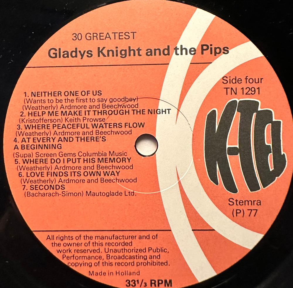 Gladys Knight And The Pips - 30 Greatest 2LP (Голландия 1977г.)