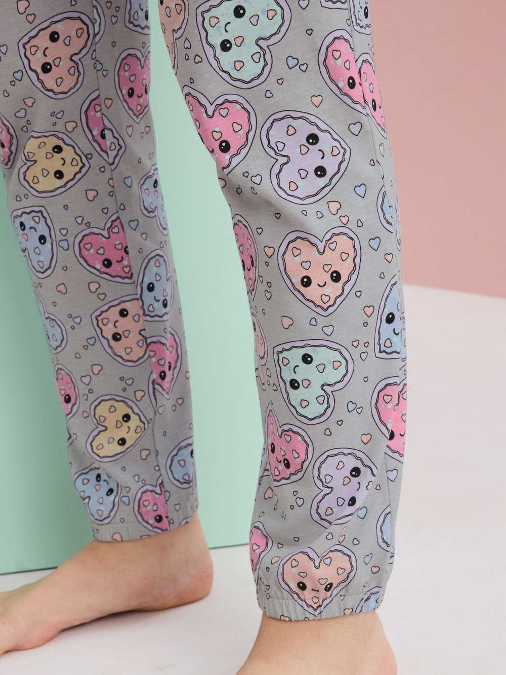 Пижама для девочки Next Q96-935, 3 шт., Серый, Голубой, Сиреневый