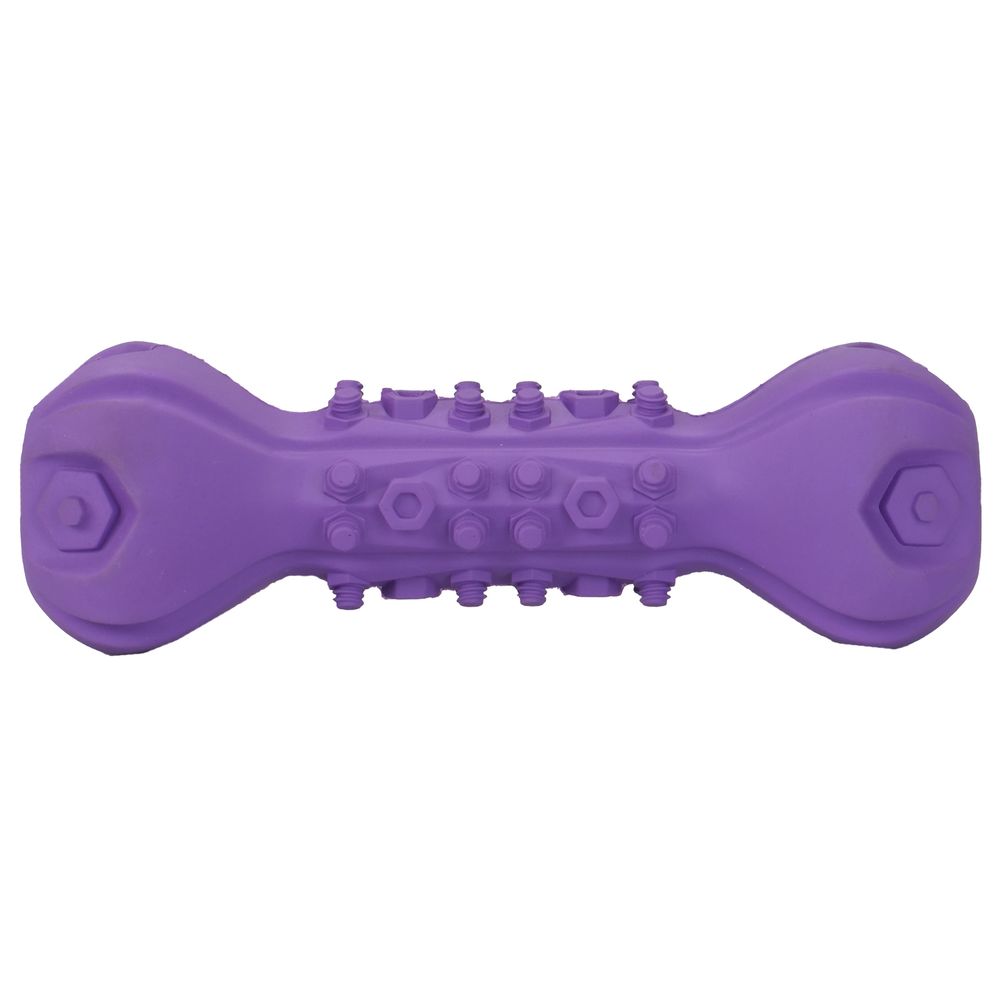 Игрушка Mr.Kranch для собак Гантель дентальная с пищалкой, 22 см фиолетовая с ароматом сливок