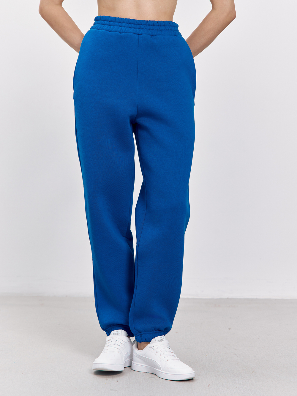 Брюки женские с начесом (синий)