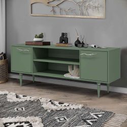 Тумба под ТВ Арт Колор matte 155см Классик Сильвер Зеленый нефрит матовый