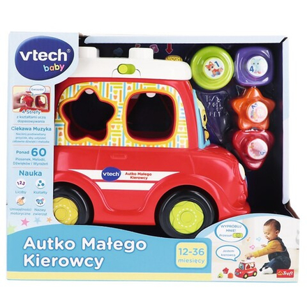 Развивающая машинка VTech 61487 Маленький водитель со светом и звуком для малышей от 12 месяцев
