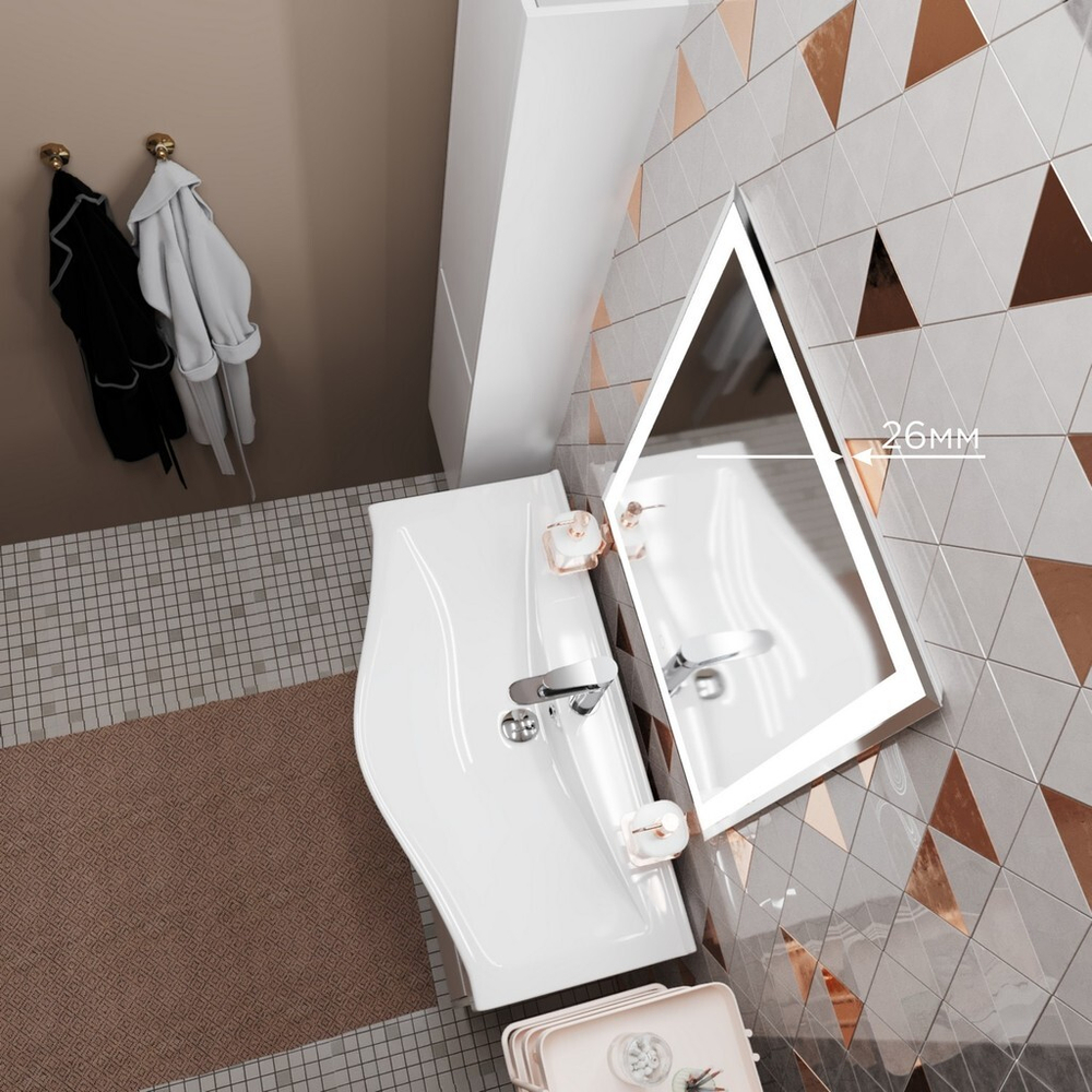 Зеркало MIXLINE "Минио" 600*800 (ШВ) сенсорный выключатель, светодиодная подсветка