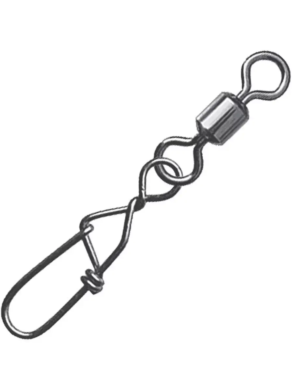 Карабин с вертлюгом для рыбалки AQUA SY-3013 №04 (упк. 8 шт.)