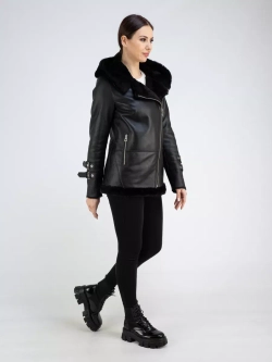 Дубленка зима короткая натуральная авиатор