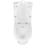 Унитаз-моноблок с функцией биде AZARIO Sente 375х665х785 напольный, безободковый, горизонтальный слив, сиденье дюропласт микролифт (AZ-8614B)