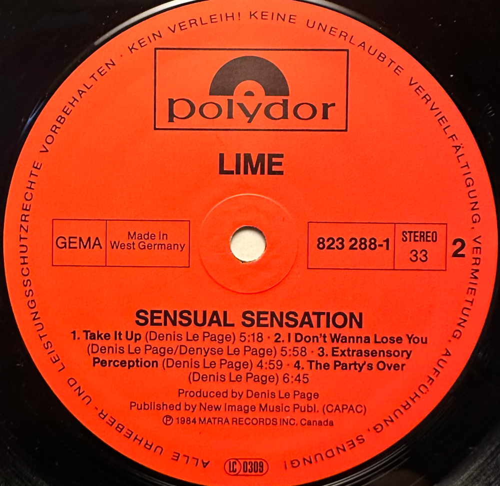 Lime - Sensual Sensation (Германия 1984г.)