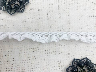 Тесьма вязаная на резинке, ш. 1,5 см, белый