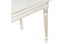 Деревянный стол Леджер 130(170)х75х77 слоновая кость / патина золото