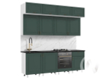 Кухня Престиж 2;4м (белый/браш мени грин/кастилло темный)