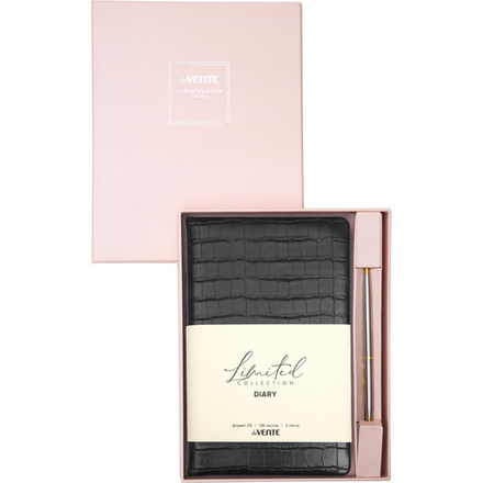 Набор подарочный "Barbara" ежедн. недат. А5, 272стр.,черный тв. обл.,иск. кожа, + шар.ручка