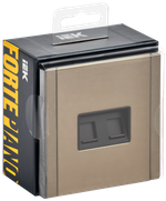 FORTE&PIANO Розетка компьютерная двойная RJ45 кат.5E FP633M металл шампань IEK