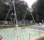 Качели одиночные подвесные высотой 300 см, диаметр крепления на трубу 76 мм