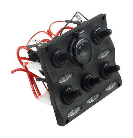 Панель переключателей 5шт с предохранителями постоянного тока